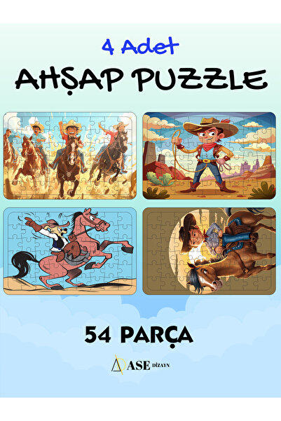 ASE DİZAYN KOPYA - Çocuklar Için Eğitici Ve Öğretici Ahşap Renkli Puzzle(yapb...