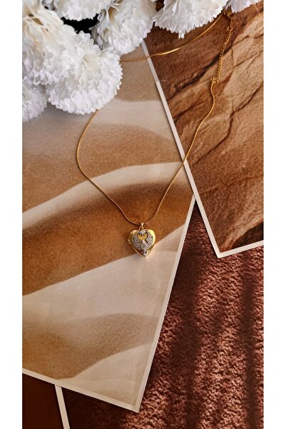 KAD COLLECTION Kalpli anka kuşu çelik fotoğraf kolye