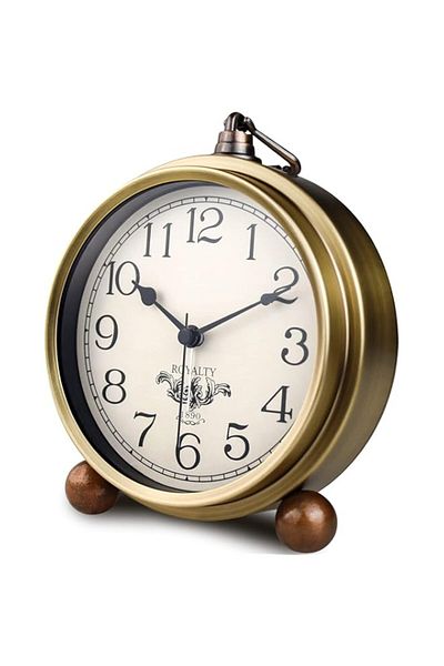 Generic NEOTEND Gold Desk Alarm Clock for Bedroom Kids Modern Mantel Small Table Clock Desktop Farmhouse Ta