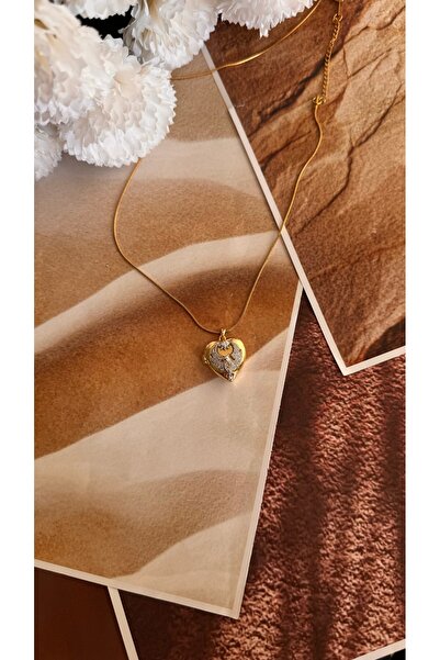 KAD COLLECTION Kalpli anka kuşu çelik fotoğraf kolye