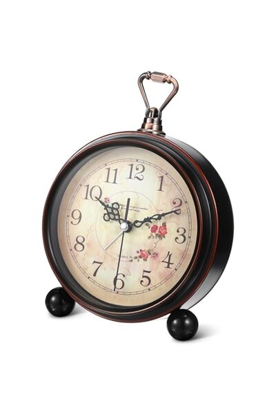 Generic ساعة منبه طراز عتيق من BESPORTBLE - صامتة، ديكور طاولة عتيق، هادئة، غ...