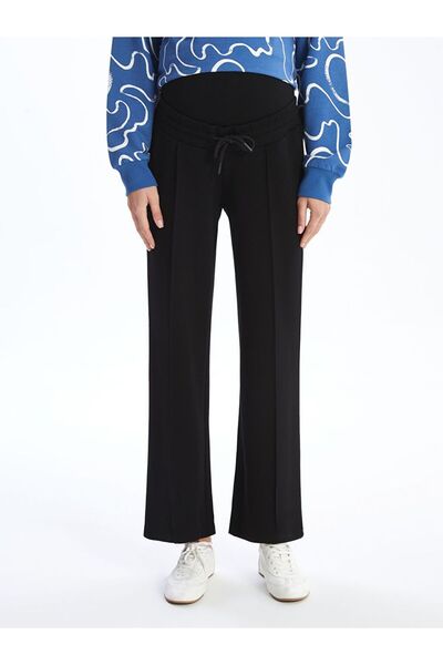 LC Waikiki Μαύρο ελαστικό στη μέση και με επένδυση στην κοιλιά, φούτερ εγκυμοσύνης