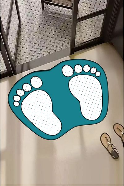 Carmine Carpet Decorative Digital Printed Footprint Patterned Door Mat