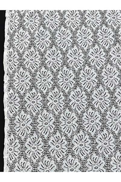 kumaşçıtr Zarif Ekru Çiçekli Dantel Kumaş – Likrasız, Elbiselik ve Ev Dekoruna Uygun En 150 cm
