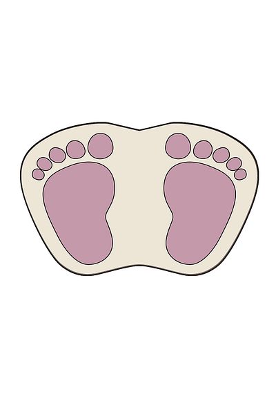 Carmine Carpet Decorative Digital Printed Footprint Patterned Bathroom Mat Set