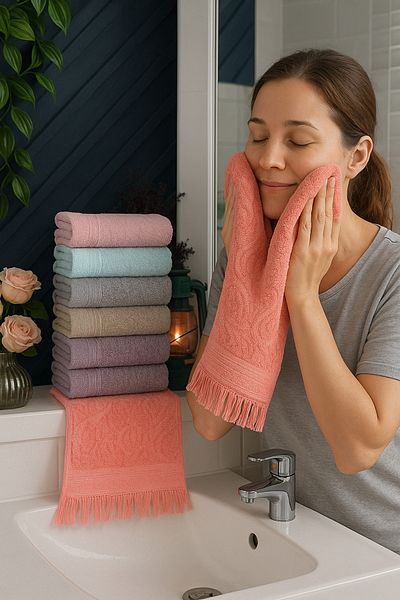 embays collection (2 Pieces) 50 X 90 cm Hand Face Towel, Jagar Towel, Fringed Towel, Dowry Towel, Asorti Towel