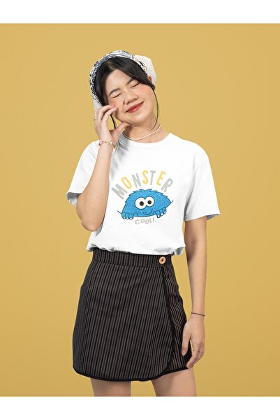 ArtYus تي شيرت رجالي/نسائي برقبة دائرية وأكمام قصيرة مطبوع عليه MONSTER COOL TRANSFER