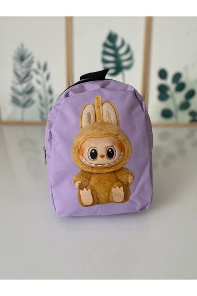 Petek Collection Labubu Backpack, School Creest Bag