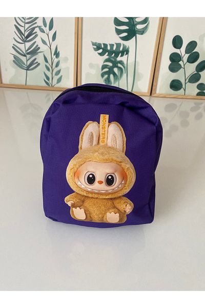 Petek Collection Labubu Backpack, School Creest Bag