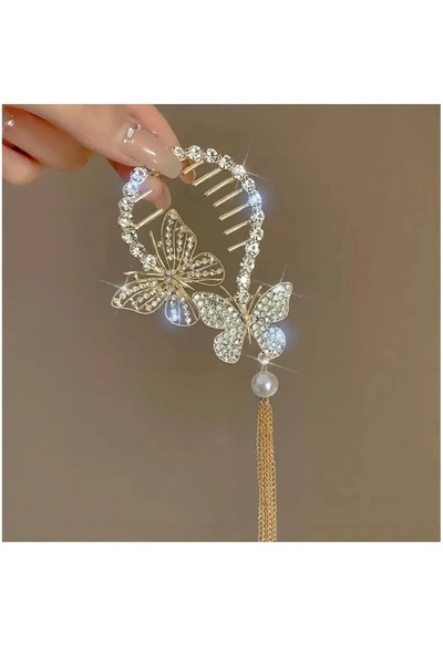 ELAS HOME Cataramă cu bile din metal auriu Kelebek