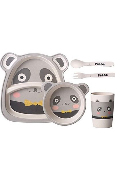 Generic Cartoon Design Bamboo Kids Cutlery Set