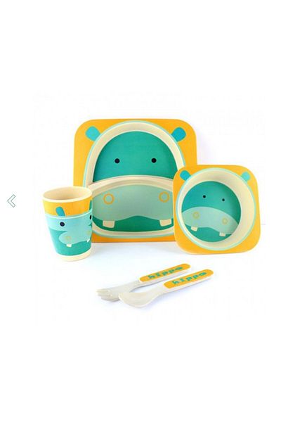 Generic Cartoon Design Bamboo Kids Cutlery Set
