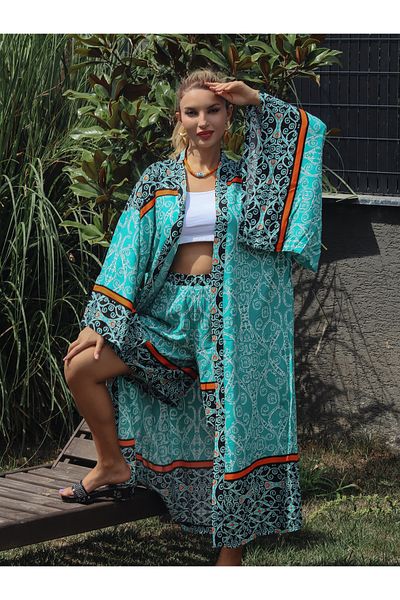Su Koleksiyon Ni̇l Kaftan & Shorts Set