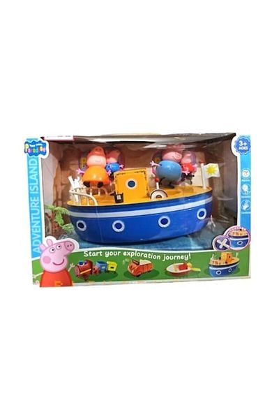 OEM Set de joacă Barcuta, Familia Peppa Pig, albastru, 19 cm