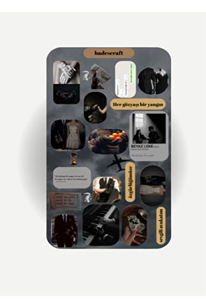 badescraft Beyaz Leke Sticker Set- Beyaz Leke Kitap Sticker-BL Etiket- Defter...