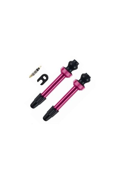 barbieri Valvă tubeless Barbieri, aluminiu, lungime 45 mm, valvă de rezervă inclusă, greutate 8 g, roz