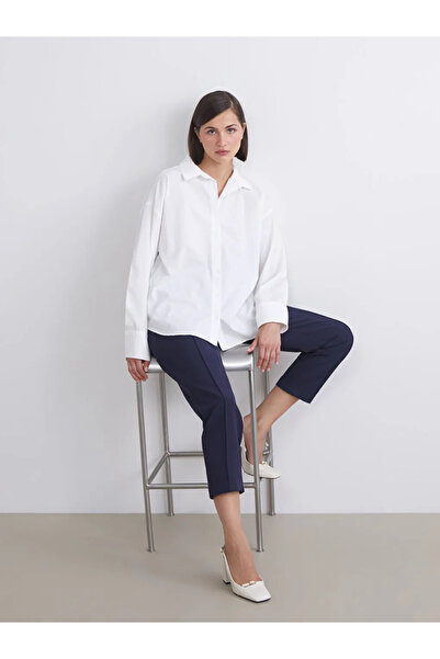 LC Waikiki Lcw Vision Ecru Poplin Women's Shirt