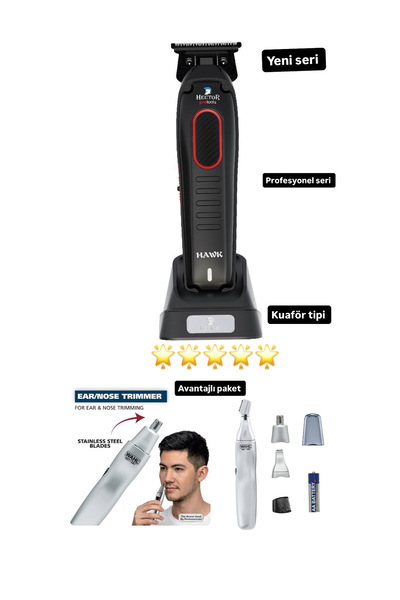 Hector Saç ve Sakal Çizim Makinesi Kuaför Tipi Şarjlı Şekillendirme Tıraş Makinesi