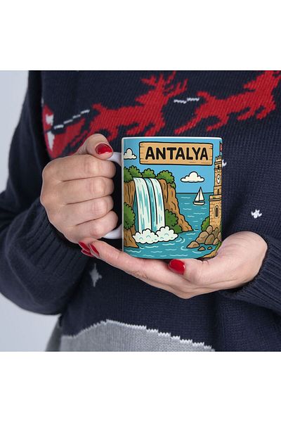 sıradışıhediyem Antalya Souvenir Cup, Antalya Mug, and Antalya Souvenir Magnet Gift