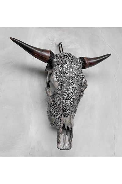 Store Toruk Gücün Ruhuyla Oyma Bufalo Kafası” El Yapımı Duvar Dekoru | Mitolojik