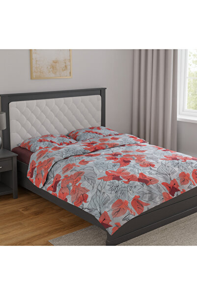 HARMONİ Yavruağzı Yaprak Desenli Çift Kişilik Nevresim Takımı