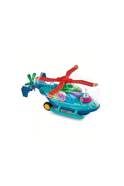 OEM Interactive Toy, Musical Transparent Helicopter with Multicolor Interior, 20 cm