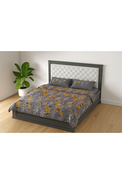 HARMONİ Sarı Yaprak Desenli Çift Kişilik Nevresim Takımı