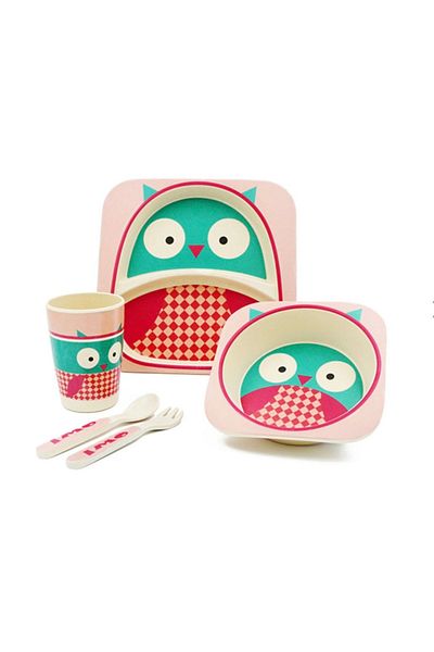 Generic Cartoon Design Bamboo Kids Cutlery Set