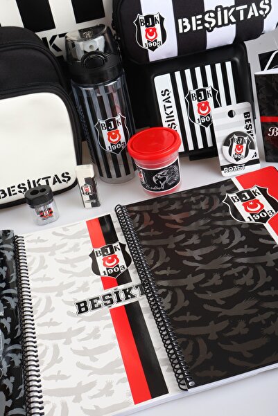 Beşiktaş "DEKOMUS CEP DEFTERİ HEDİYELİ" YENİ SEZON LİSANSLI FULL KIRTASİYE SET ÇUBUKLU OKUL,BESLENME