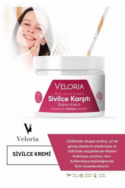 Veloria Cosmetics Anti-Acne Anti-Acne and Anti-Blackhead Blemish Removal Cream 100ml