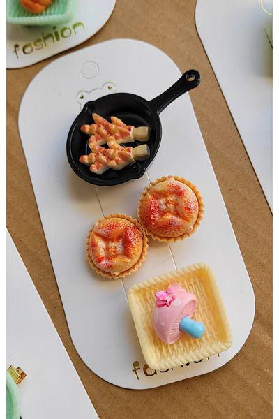 LO ADORO 3 Pieces Gastronomy Masterchef Buckle Chips Buckle Pan Basket Fun Buckles