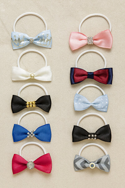 Monalisa Kadın Kurdele Fiyonk Lastik Toka Karışık Modelli 10 Adet