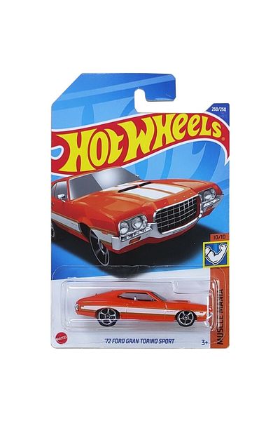 HOT WHEELS Masinuta Metalica Hot Wheels, 1972 Ford Gran Torino Sport, Portocaliu, 1:64