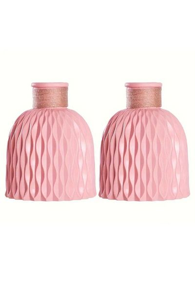 Minima Art Studio مجموعة من 2 مزهرية بوهيمية على الطراز الشمالي من Pinterest Pampas Vase ديكور لغرفة المعيشة وإكسسوارات طاولة