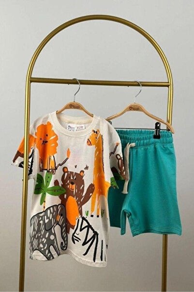 Booni Jooni Zoo Print Shorts Set - Girls' Children's Clothing Girls' Children...