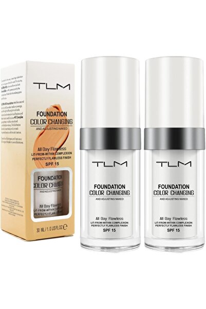 Moly عبوة من 2 كريم أساس سائل متغير اللون من TLM، لون بشرة دافئ، خافي عيوب مرطب 30