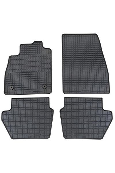 PETEX Set of 4 black rubber car mats, compatible with Ford Fiesta VII, Ford Fiesta VII Van (0