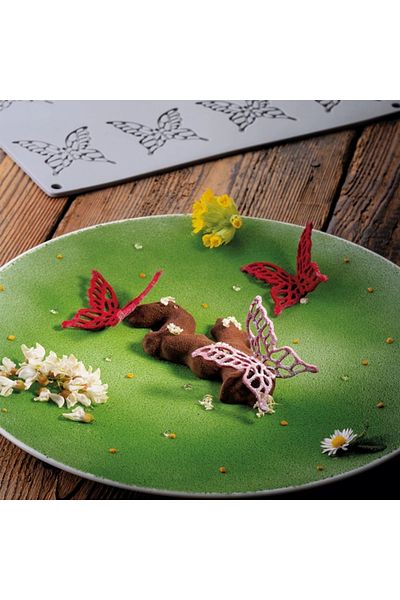 Pavoni Butterfly silicone mold by Paolo Griffa, 8 cavities, 60x58x2mm