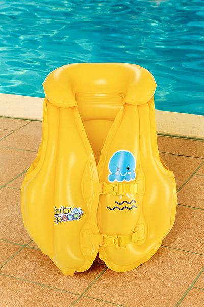 BESTWAY Inflatable Life Jacket with Collar-Adjustable Inflatable Life Jacket-Inflatable Life Saving Vest-Life Jacket 51X46 Cm.