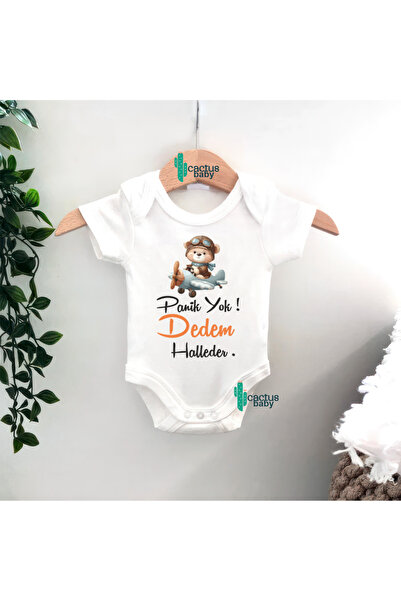 CACTUS COLLECTION Amca Dayi Abi̇ Dede Eni̇şte Written No Panic Printed Baby B...