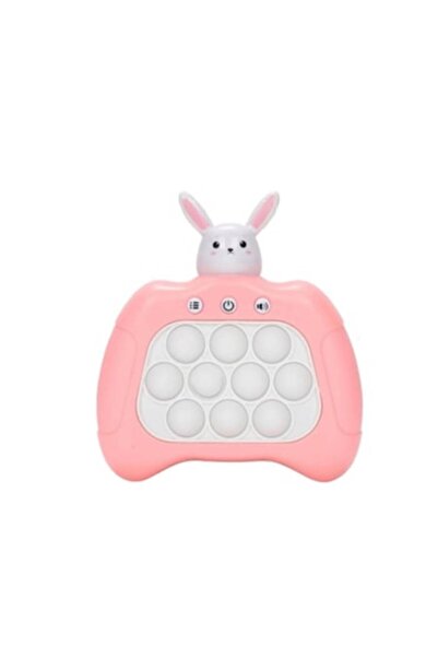 OEM Iepuraș electric Pop-it, împingător de bule, cu sunet și lumini, roz, 13 cm