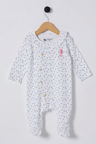 Genel Markalar U.s Polo Bebek Tulum Usb2435 Beyaz-mavi