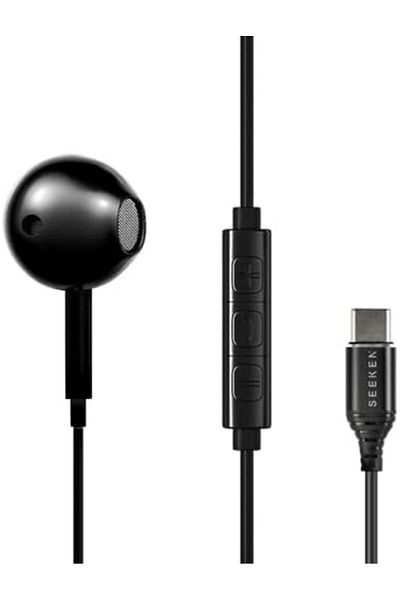 seeken SMC-920 USB-C Mono Earphone with Mic – Type-C Connector, Black