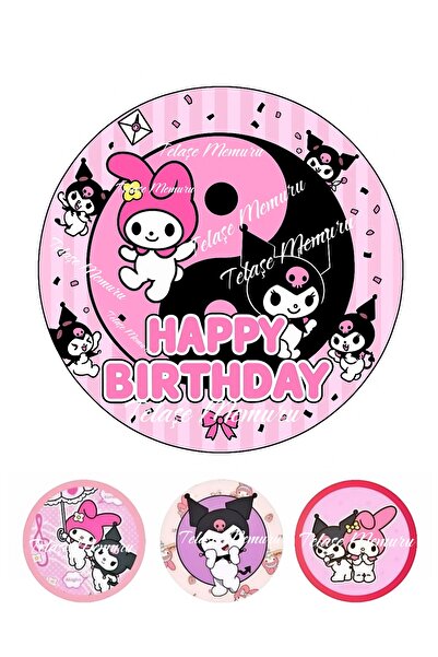 telaşe memuru Kuromi Pasta Süsü Şekerli Kağıda Baskı Yenilebilir Kağıt Pasta ...