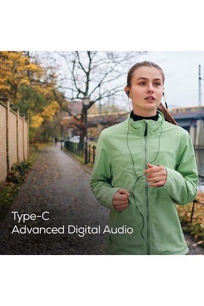 seeken Type-C Stereo Wired Earphones - Black | High-Resolution Audio | Long Battery Life | Premium D