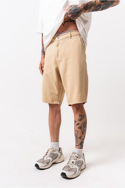 Respire Men's Piece Paint Shorts Beige