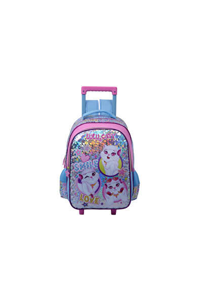 LuluCaty عربة لولو كاتي 16 بوصة مع حافظة أقلام زرقاء ولامعة