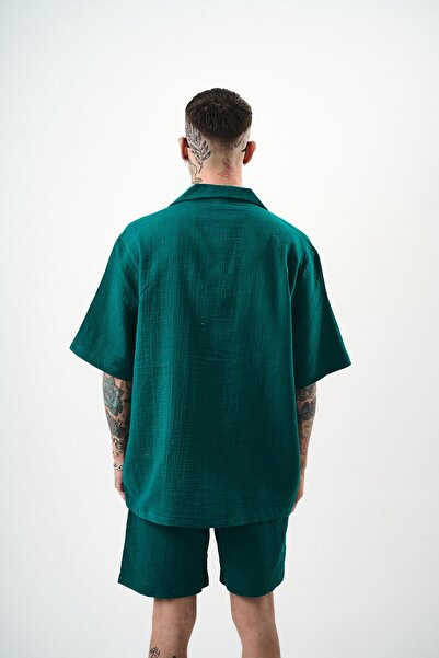 Respire Men's Short Sleeve Oversize Muslin Shirt Çağla