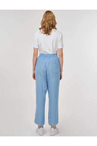 Kayra Geniş Paça Lyocell Pantolon Buz Mavisi