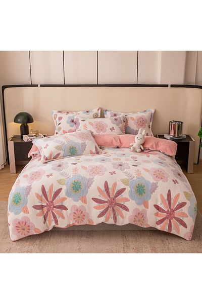 FIONNA.RO Cocolino Bed Linen 1 Person - White With Flowers